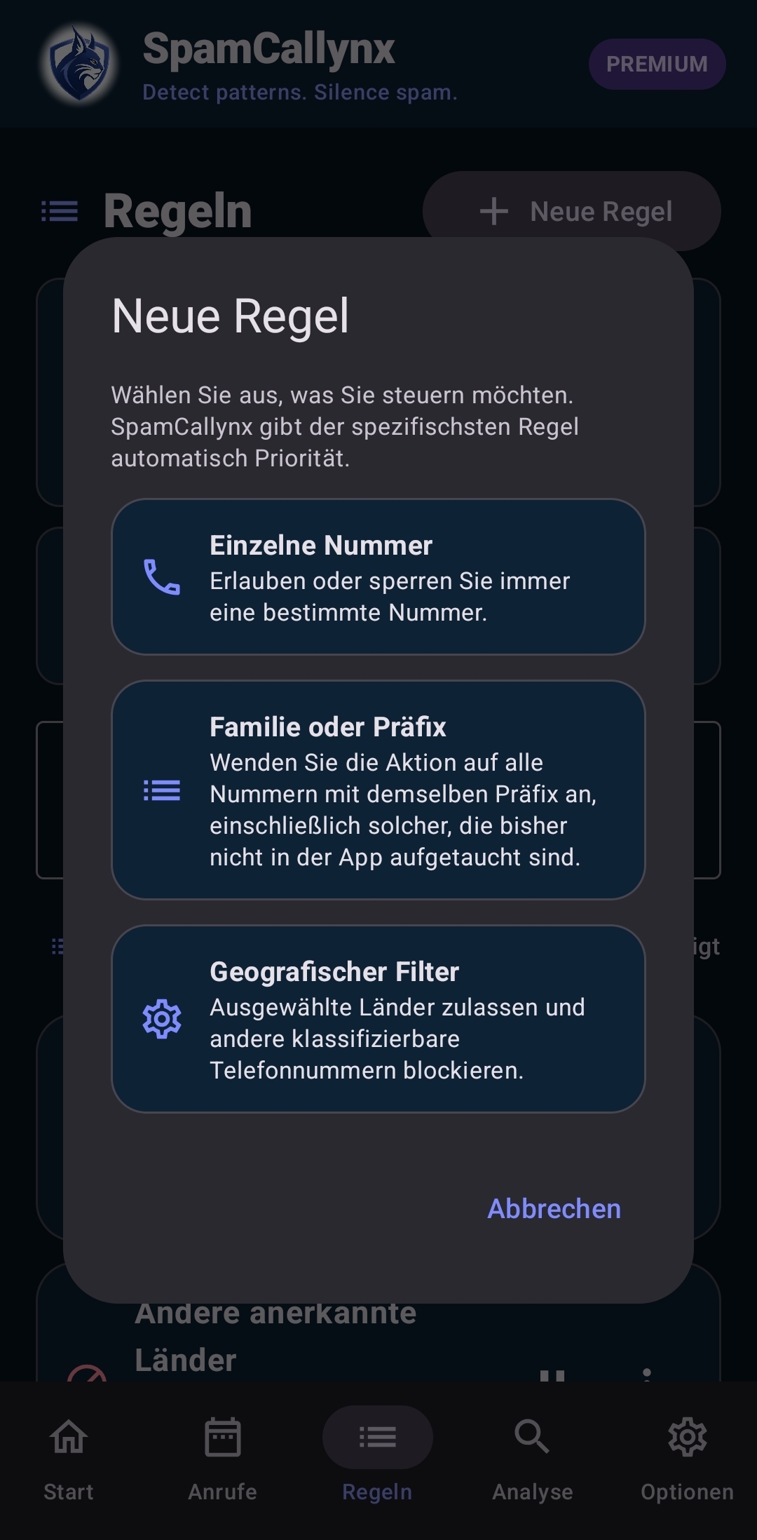 Regeln: eigene Entscheidungen verwalten.
