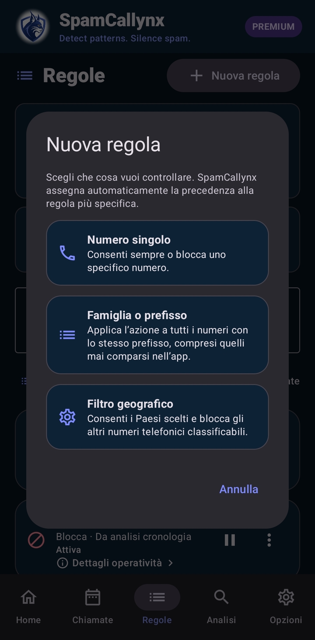 Regole: gestisci le tue scelte.